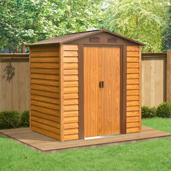 Bild 2 von Metallgerätehaus "Sherwood", ca. 152 x 193 x 203 cm - Braun