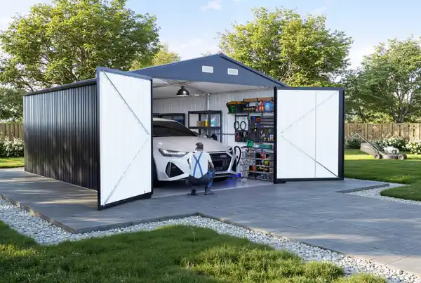 Bild 4 von Metallgeräteschuppen ALASKA, ca. 602 x 386 x 241 cm - Anthrazit