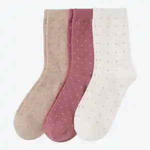 Damen-Socken mit Glittereffekt, 3er-Pack