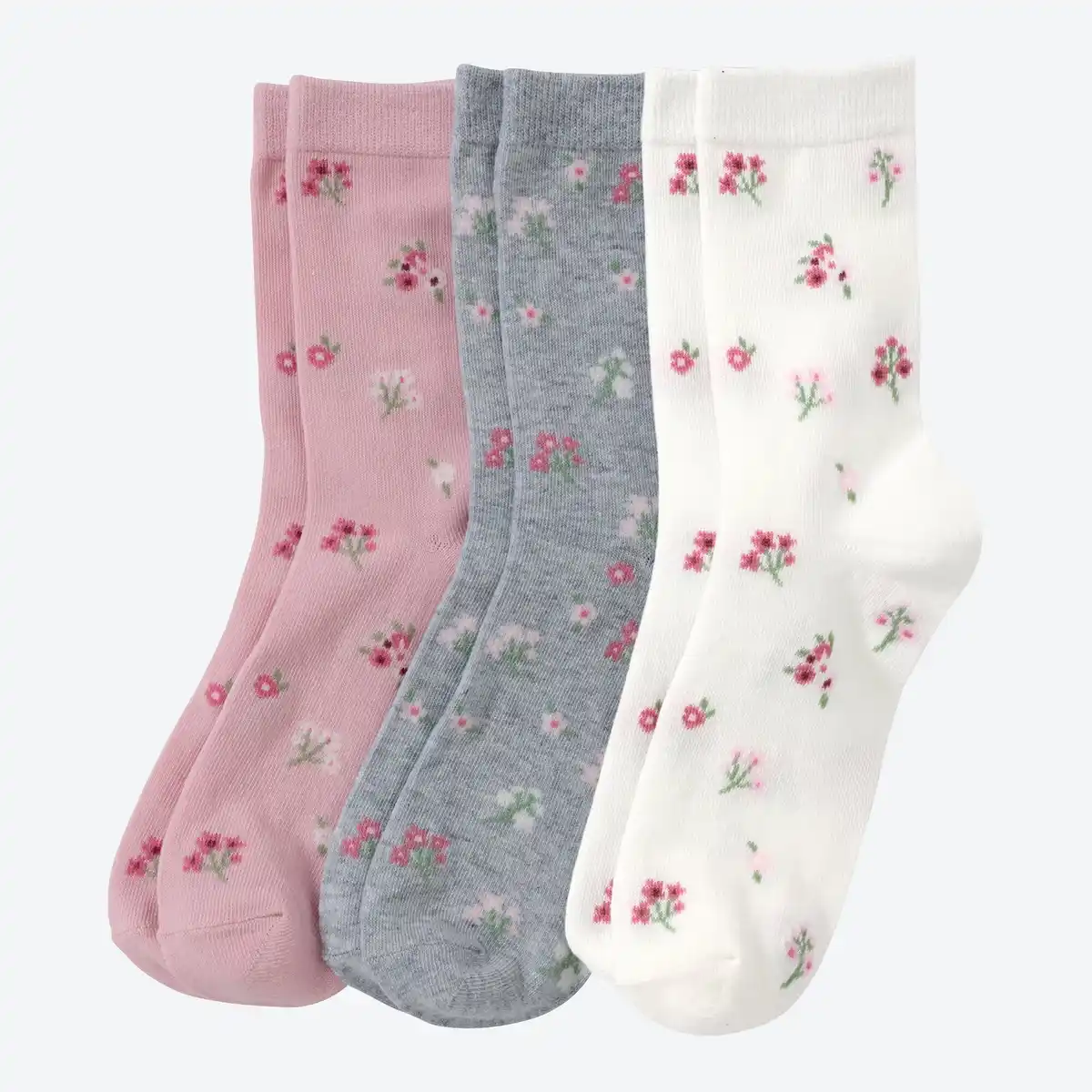 Bild 1 von Damen-Socken mit Blumen-Muster, 3er-Pack