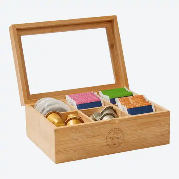 Bild 4 von Teebox mit 6 Fächern, ca. 23x16x9 cm