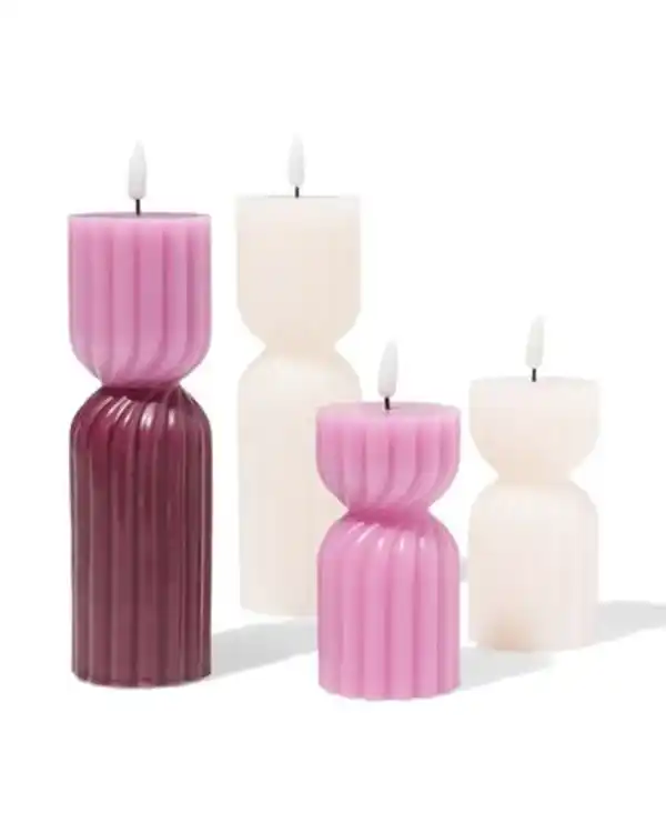 Bild 4 von LED-Formkerze, ⌀ 6,2 x 15 cm, Diabolo, Rosa