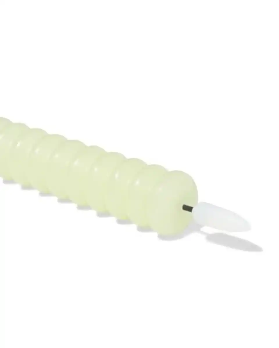 Bild 2 von LED-Haushaltskerze, Ø 2,3 × 29 cm, mit Rippenstruktur, Hellgrün