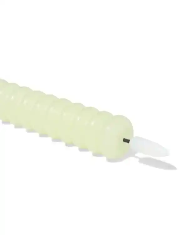 Bild 2 von LED-Haushaltskerze, Ø 2,3 × 29 cm, mit Rippenstruktur, Hellgrün