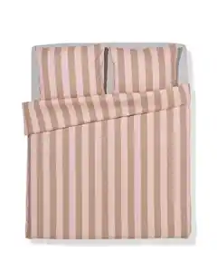 Bettbezug 200 × 200/220 cm weiche Baumwolle Streifen Rosa