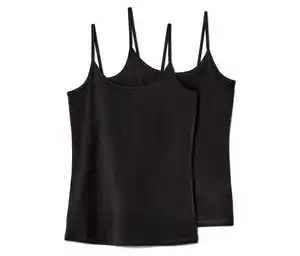 2 Spaghetti-Hemdchen, schwarz