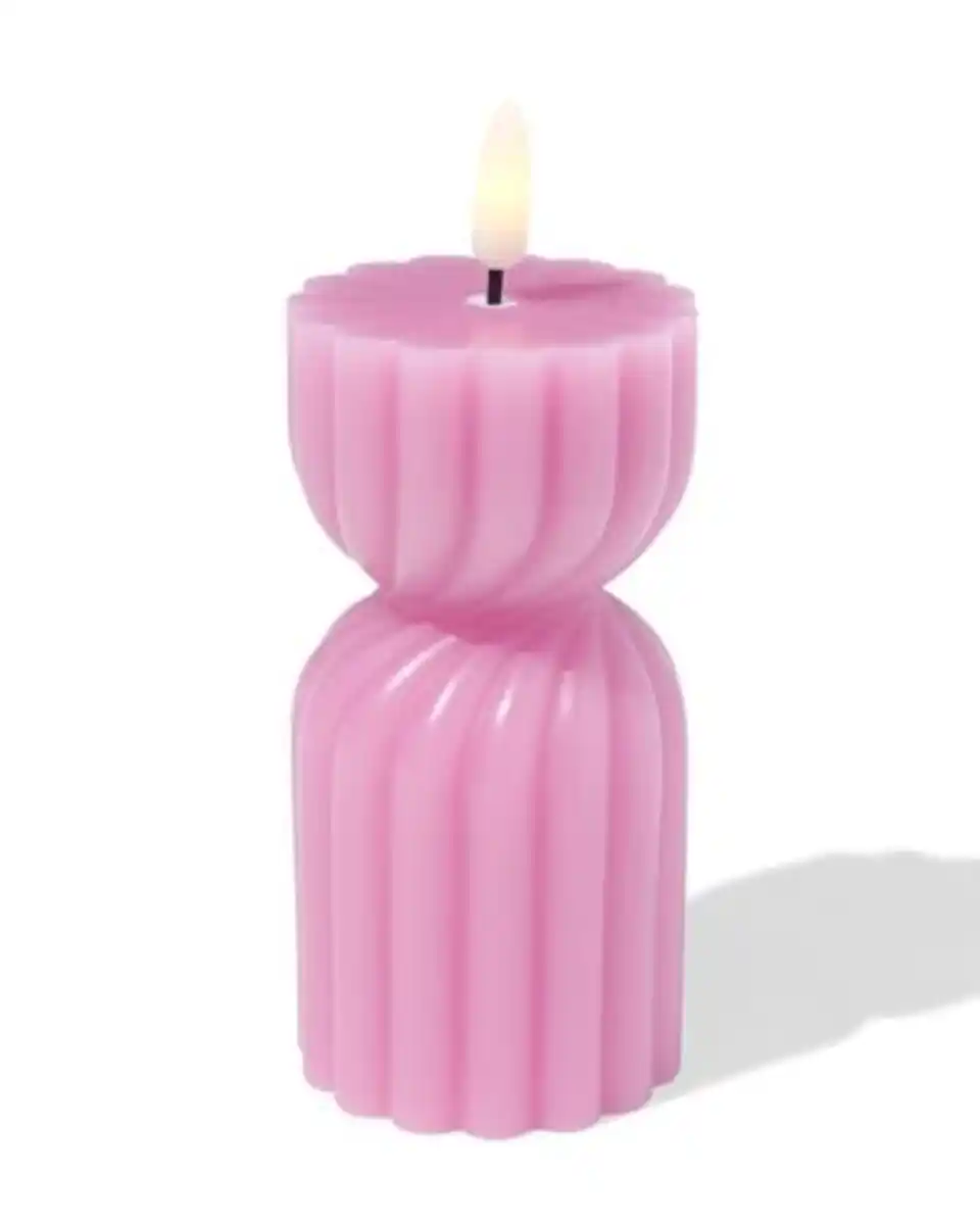 Bild 3 von LED-Formkerze, ⌀ 6,2 x 15 cm, Diabolo, Rosa