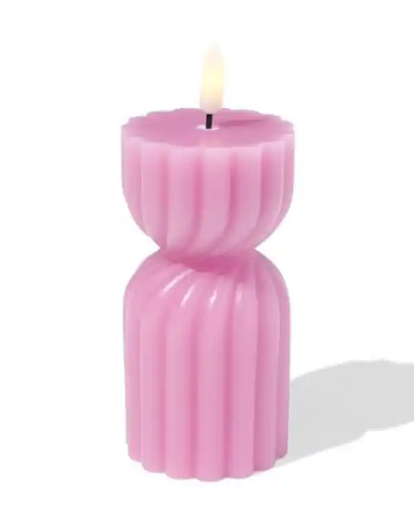 Bild 3 von LED-Formkerze, ⌀ 6,2 x 15 cm, Diabolo, Rosa