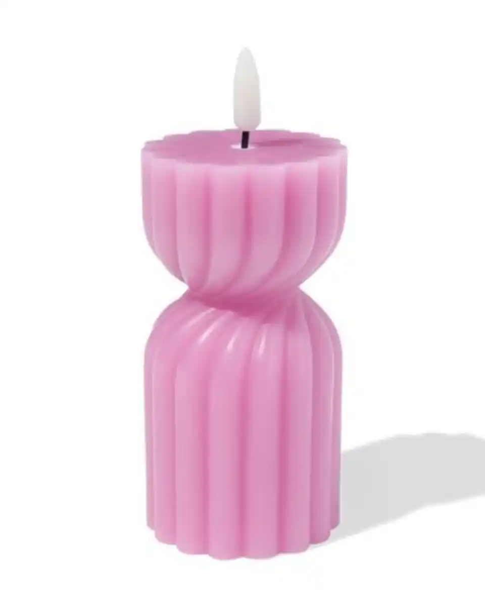 Bild 1 von LED-Formkerze, ⌀ 6,2 x 15 cm, Diabolo, Rosa