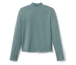 Kinder-Langarm-Rippshirt, salbeigrün