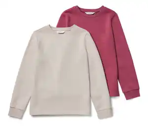 2 Kinder-Sweatshirts mit angerauter Innenseite, rosa und weiß