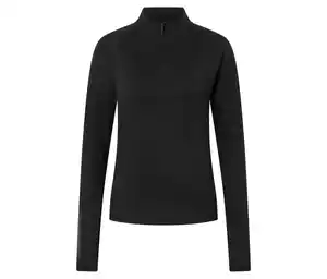 Sportshirt mit Half-Zip, schwarz