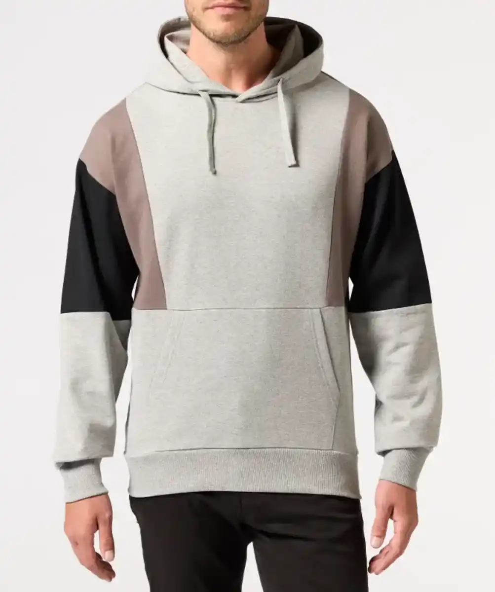 Bild 1 von Sweatshirt mit Kontrasteinsätzen, grau melange