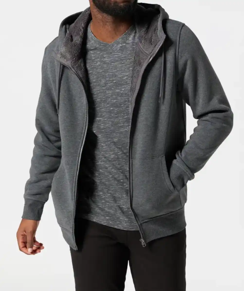 Bild 1 von Gefütterte Sweatjacke, anthrazit melange