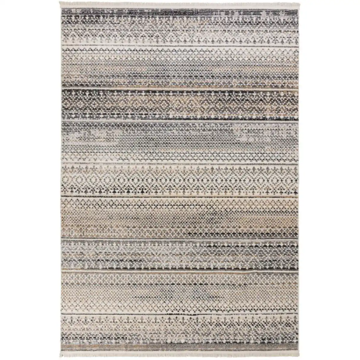 Bild 1 von Xora Flachwebeteppich Santiago, Beige, Textil, Streifen, rechteckig, 80x140 cm, für Fußbodenheizung geeignet, in verschiedenen Größen erhältlich, schmutzabweisend, strapazierfähig, Teppiche & B