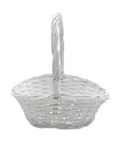 Rattankorb, weiß