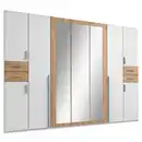 Bild 1 von Mid.you Drehtürenschrank Wimex Vegas, Weiß, Eiche Artisan, Holzwerkstoff, 7 Fächer, 4 Schubladen, 313x208x58 cm, BQ - Bündnis für Qualität, Made in Germany, DIN EN ISO 9001, in verschiedenen Gr