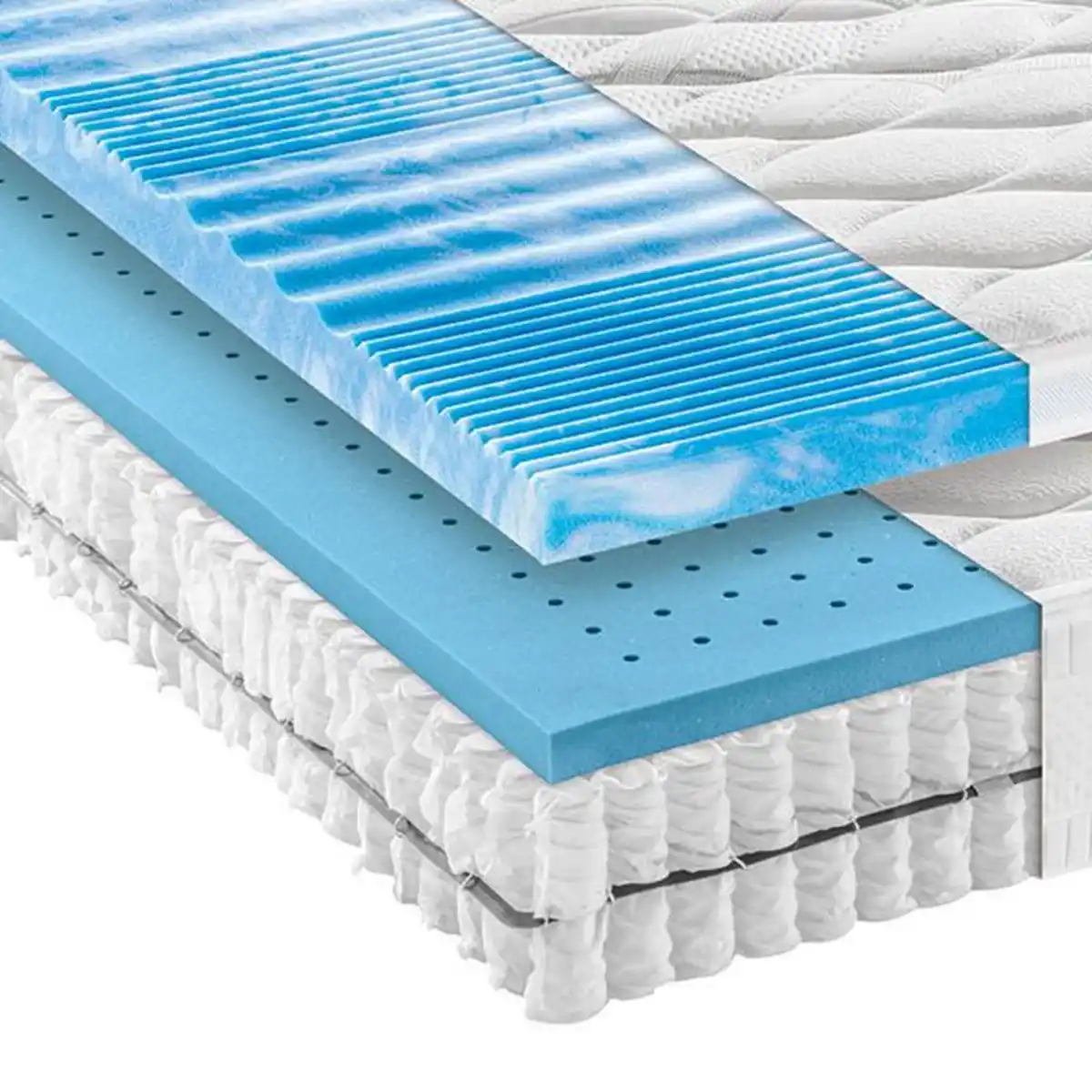 Bild 1 von Novel Taschenfederkernmatratze, Weiß, Textil, H2, Füllung: Polyester, 180x200 cm, Made in Germany, Oeko-Tex® Standard 100, Härtegradauswahl, Über- und Sondergrößen erhältlich, Bezug abnehmbar