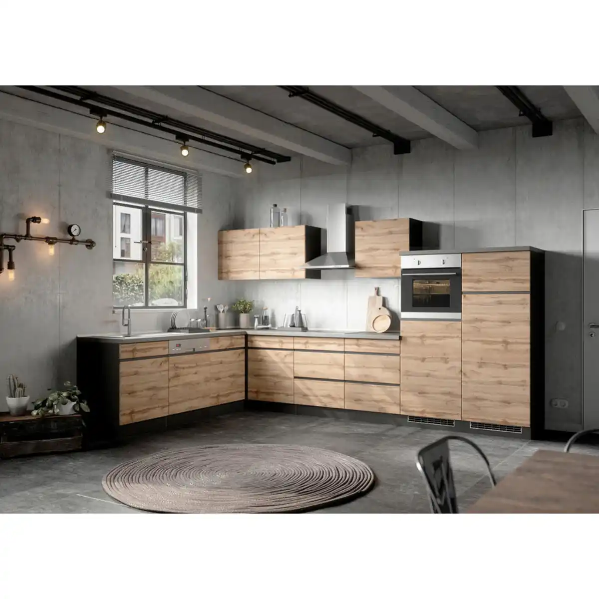 Bild 1 von Held Küchenleerblock, Eiche Wotan, Holzwerkstoff, 6 Schubladen, nur wie online abgebildet bestellbar, 360 cm, Küchen, Küchenzeilen & Küchenblöcke, Küchenzeilen ohne Geräte