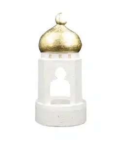 Teelichthalter Ramadan, Weiß/gold