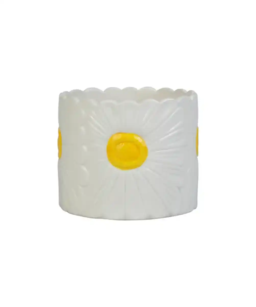 Bild 1 von Keramikvase Frühling, weiß/gelb