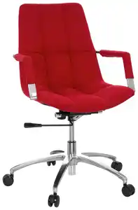 Drehstuhl Saranto Rot/Silberfarben, Rot, Silberfarben