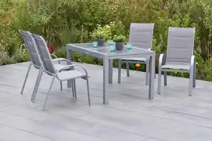 GARTENSET AMALFI DI LUSSO, Braun, Silberfarben
