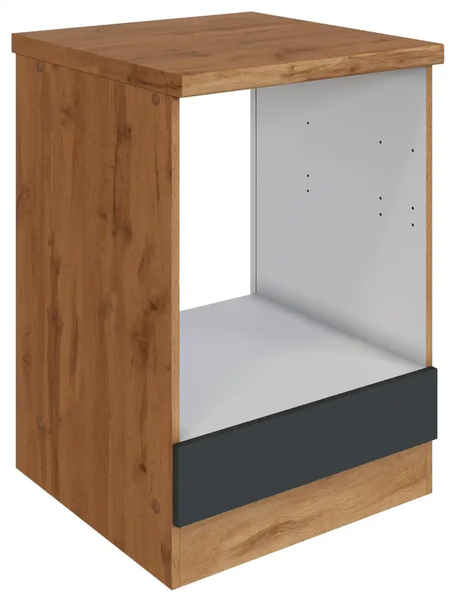 Bild 1 von Herdumbauschrank Florenz ca. 60 cm Grau mit Arbeitsplatte, Grau, Eiche Wotan