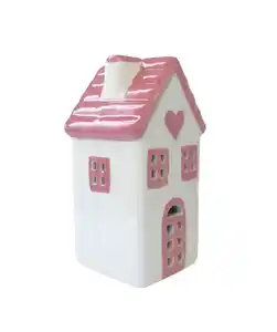 Deko-Haus Frühling, rosa/weiß