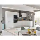 Bild 1 von Mid.you Eckküche, Weiß, Eiche Artisan, Metall, 2,3,3 Schubladen, Ottomane links, seitenverkehrt montierbar, nur wie online abgebildet bestellbar, 360x165 cm, höhenverstellbare Füße, Küchen, Eck