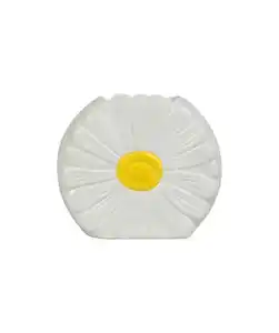 Keramikvase Frühling, weiß/gelb