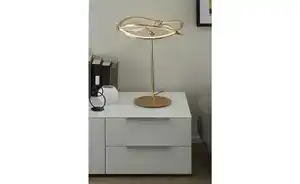 Trio LED-Tischleuchte, messing-matt, geschwungen Charivari