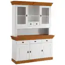 Bild 1 von Boxxx Buffet, Weiß, Bernstein, Holz, Kiefer, massiv, 6 Fächer, 5 Schubladen, 143x197x45 cm, Beimöbel erhältlich, Küchen, Küchenmöbel, Buffetschränke