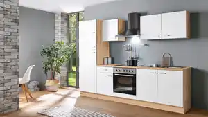 Küchenblock Artisan-Classic Weiß B: ca. 270 cm, Weiß, Eiche Artisan