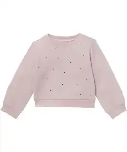 Sweatshirt mit Steinchen, rosa