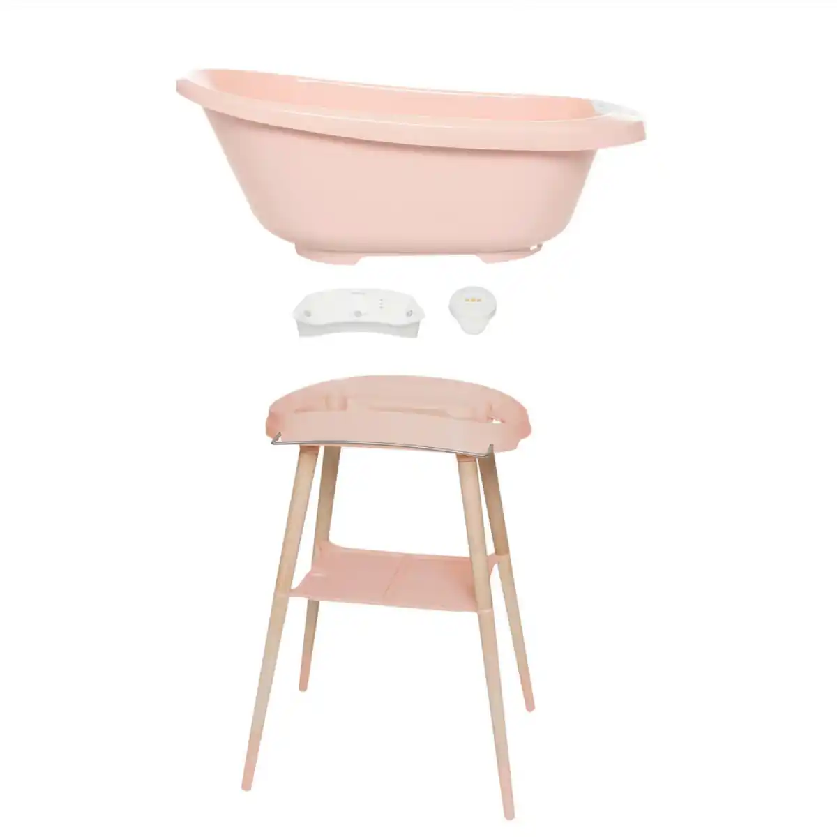 Bild 1 von Bebe Jou Babybadeset Sense Pale Pink, Altrosa, Kunststoff, 79.5x40x46 cm, Pflegen, Baden, Babybadewannen