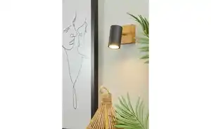 Trio Wand-/ Deckenspot, schwarz / Eiche