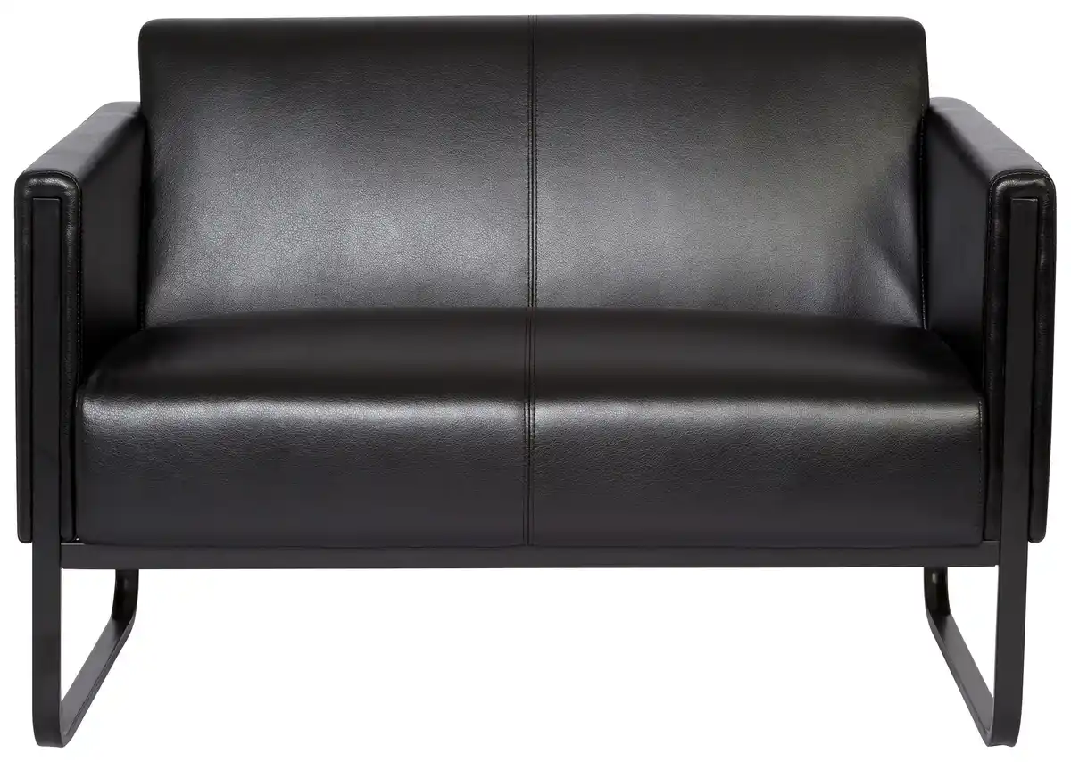 Bild 1 von 2-Sitzer-Sofa Bali Black Schwraz Lederlook, Schwarz