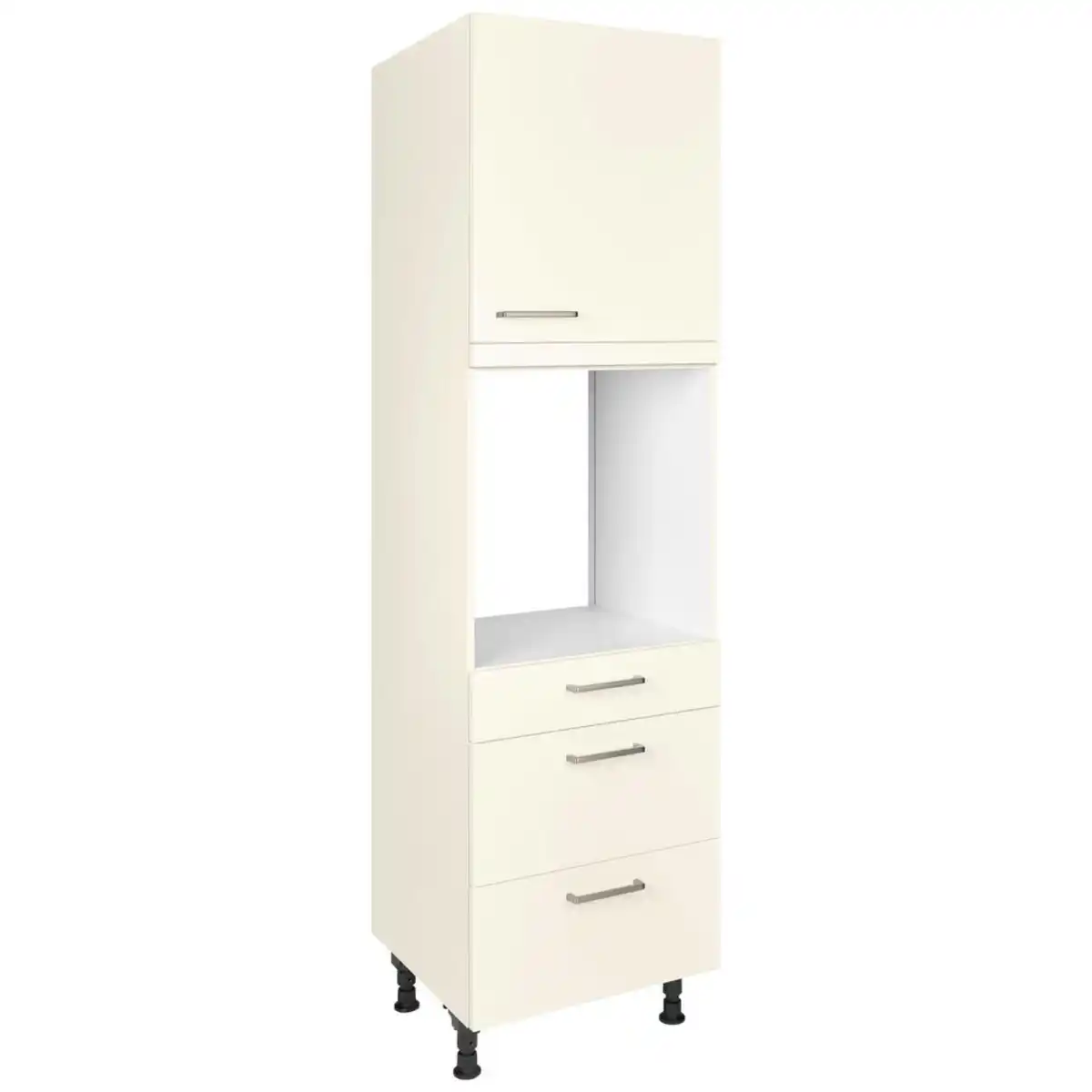 Bild 1 von Nobilia Geräteumbauschrank Touch, Magnolie, Metall, 2 Fächer, 3 Schubladen, nur wie online abgebildet bestellbar, 60x216.6x58 cm, Blauer Engel, Pefc, Goldenes M, Made in Germany, DGM-Klimapakt, Kü