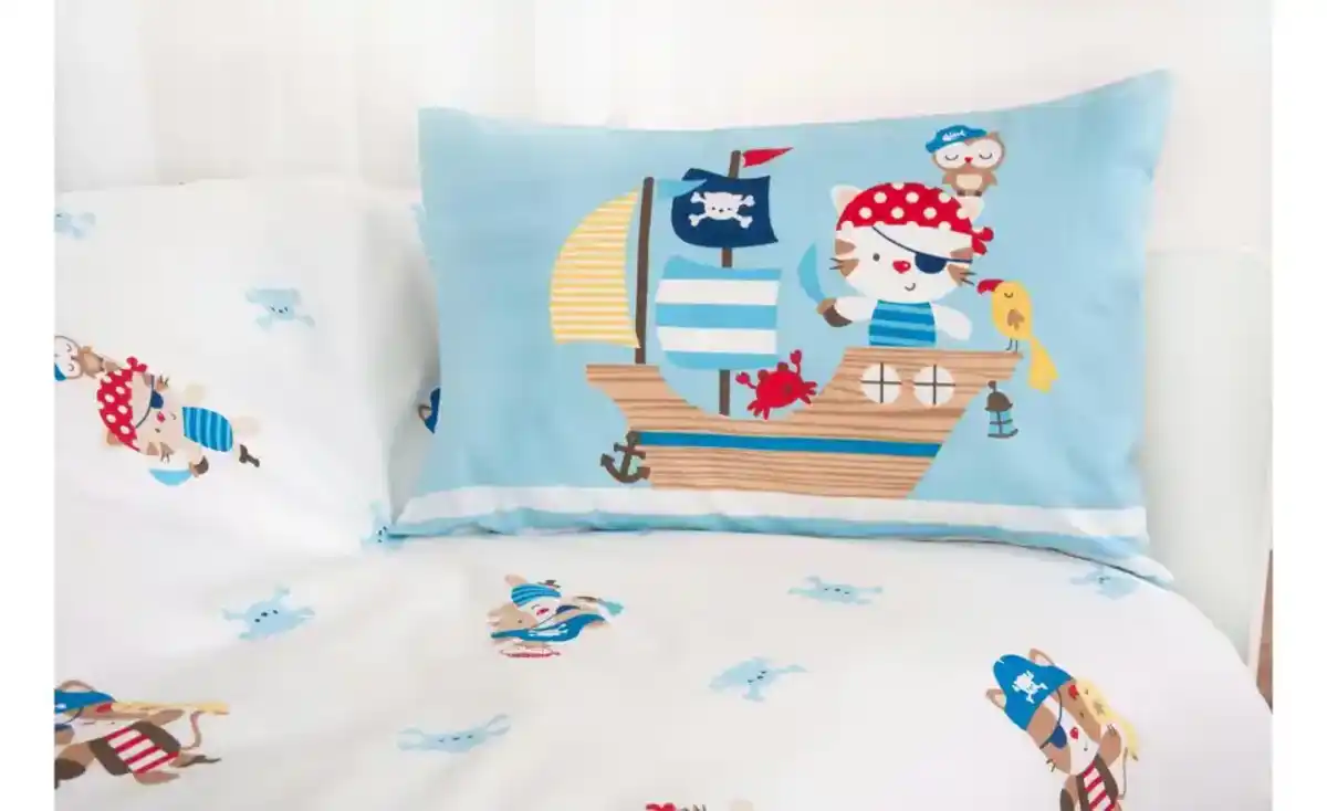 Bild 4 von Herding Bettwäsche-Set Kleiner Pirat blau