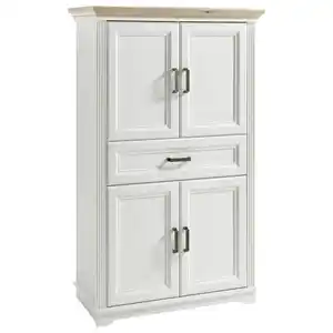 Livetastic Midischrank, Weiß, Eiche, Pinien, Kunststoff, 4 Fächer, 1 Schubladen, 83x138x43 cm, stehend, Badezimmer, Badezimmerschränke, Midischränke