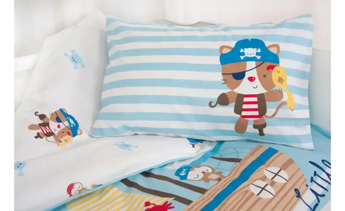 Bild 2 von Herding Bettwäsche-Set Kleiner Pirat blau