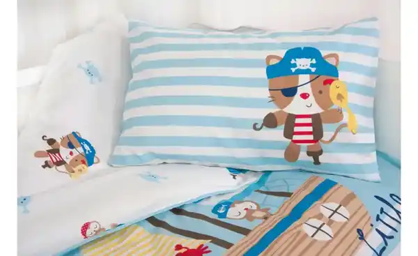 Bild 2 von Herding Bettwäsche-Set Kleiner Pirat blau