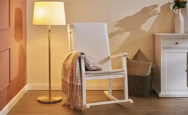 Bild 3 von Trio Stehleuchte, 3-flammig, Messing-matt, Stoffschirm weiß