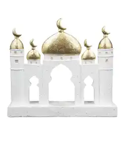 Teelichthalter Ramadan, Weiß/gold