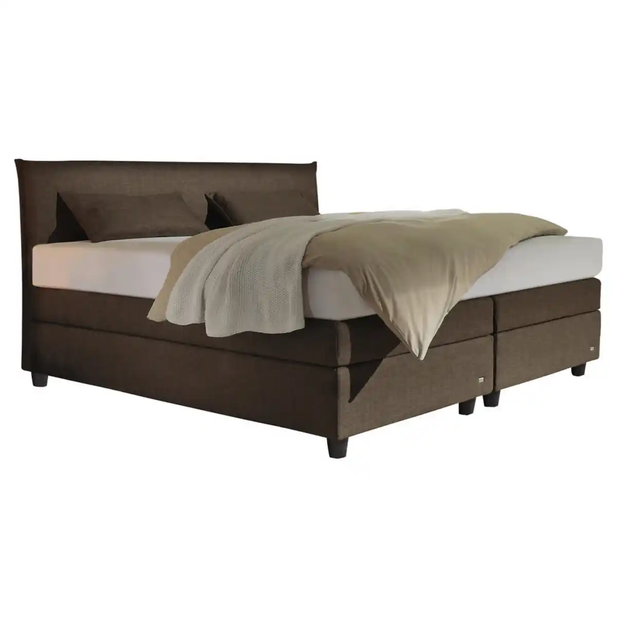 Bild 1 von RUF Betten Boxspringbett, Braun, Textil, H3, 7-Zonen, Höhe ca. 20 cm, 180x200 cm, Matratze, gepolstertes Kopfteil, in verschiedenen Größen erhältlich, Schlafzimmer, Betten, Doppelbetten