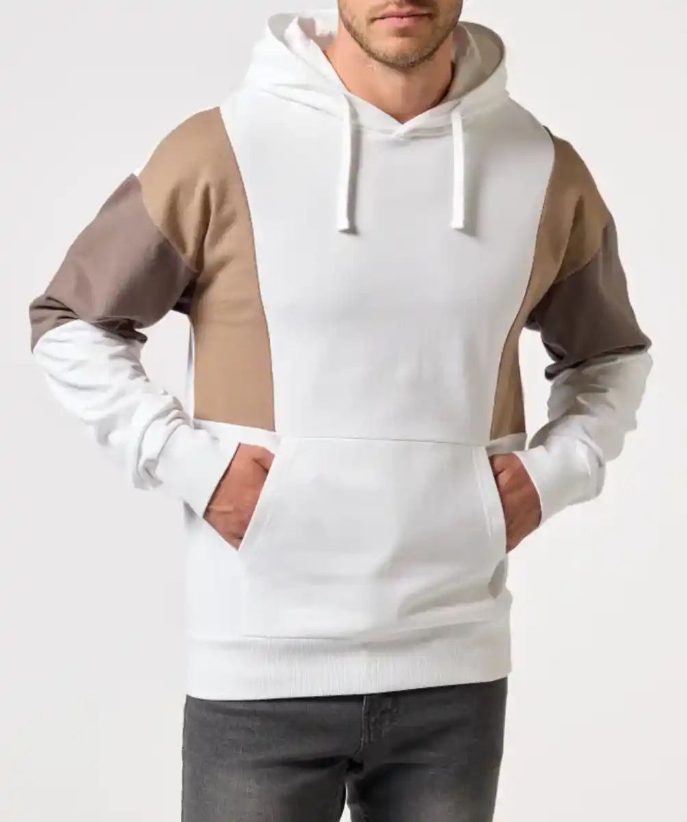Bild 1 von Sweatshirt mit Kontrasteinsätzen, weiß