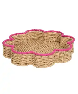 Deko-Tablett Blume, pink