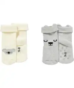 Frotteesocken Tiere, grau/weiß