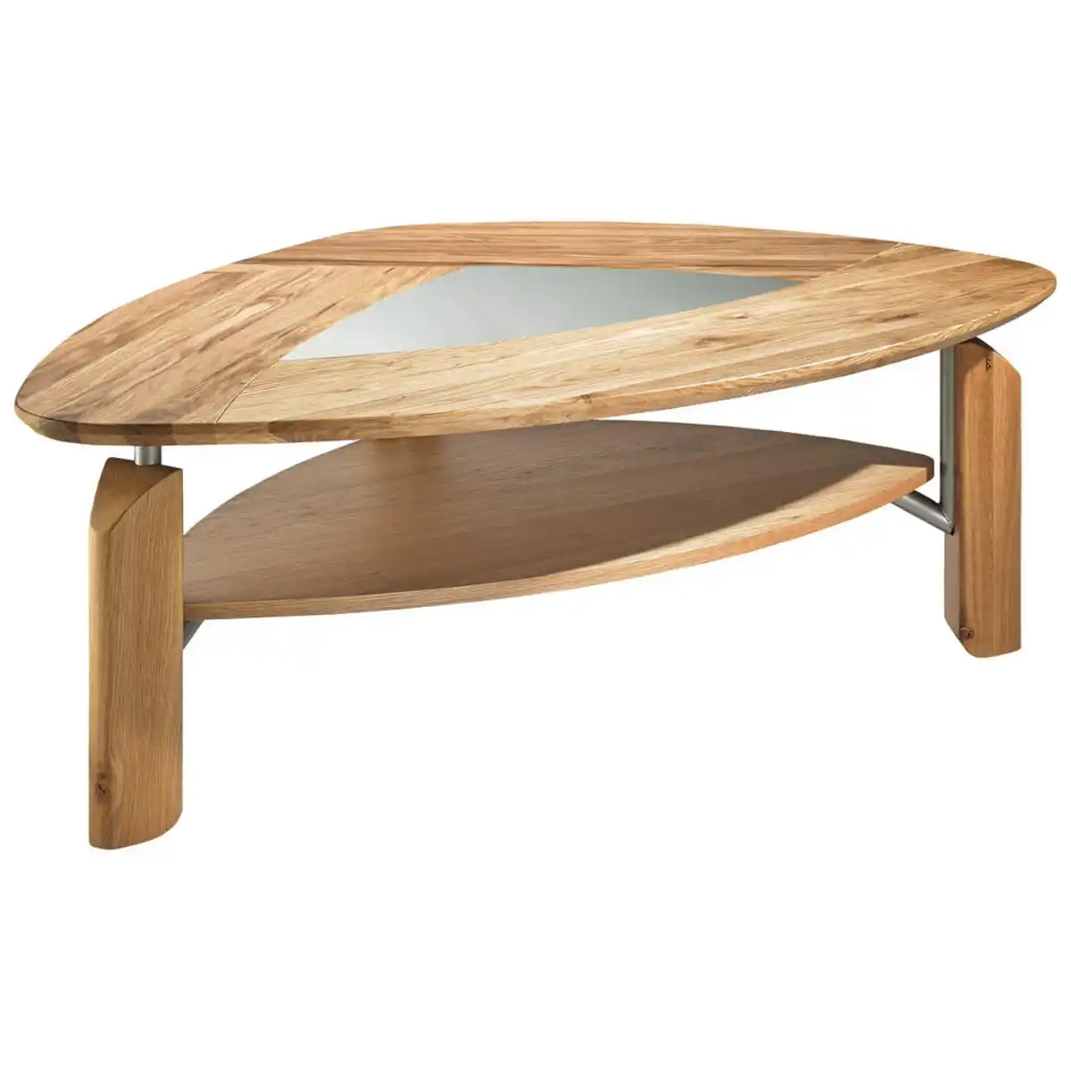 Bild 1 von Novel Couchtisch, Eiche, Holz, Glas, Eiche, massiv, organisch, 85x45x121 cm, Wohnzimmer, Wohnzimmertische, Couchtische, Couchtische Glas